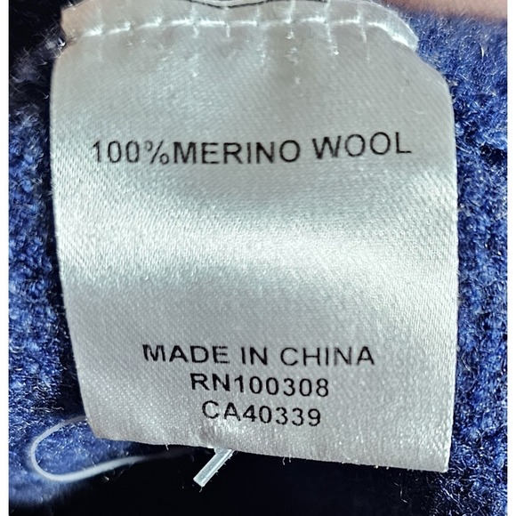 Peter Millar Sweater Boys Sz Large Blue Merino Wool 1/4 Zip Pullover Long Sleeve - Picture 4 of 10